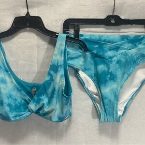 Blue Tie-Dye Women's Swim Set